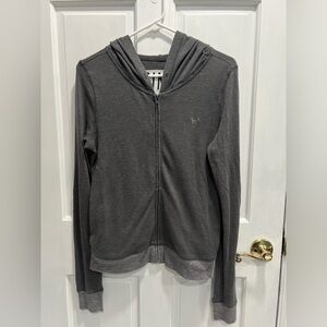 VICTORIAS SECRET PINK Vintage Gray "Pink" Full Zip Hoodie SIZE SMALL Pre loved